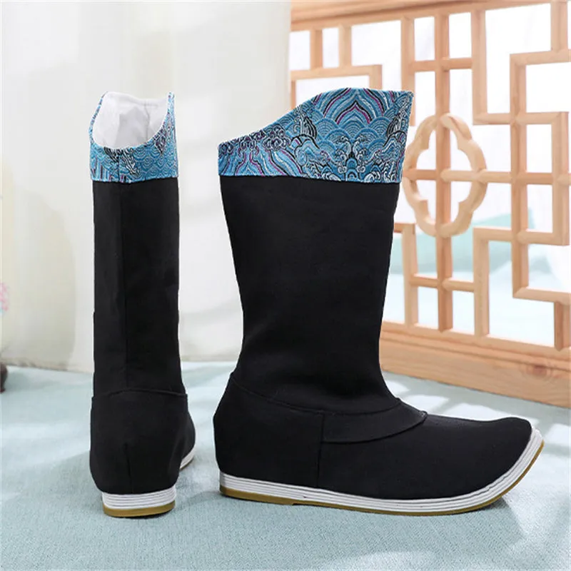 Embroidered Patchwork Chinese Style Boots for Male