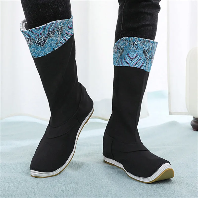 Embroidered Patchwork Chinese Style Boots for Male