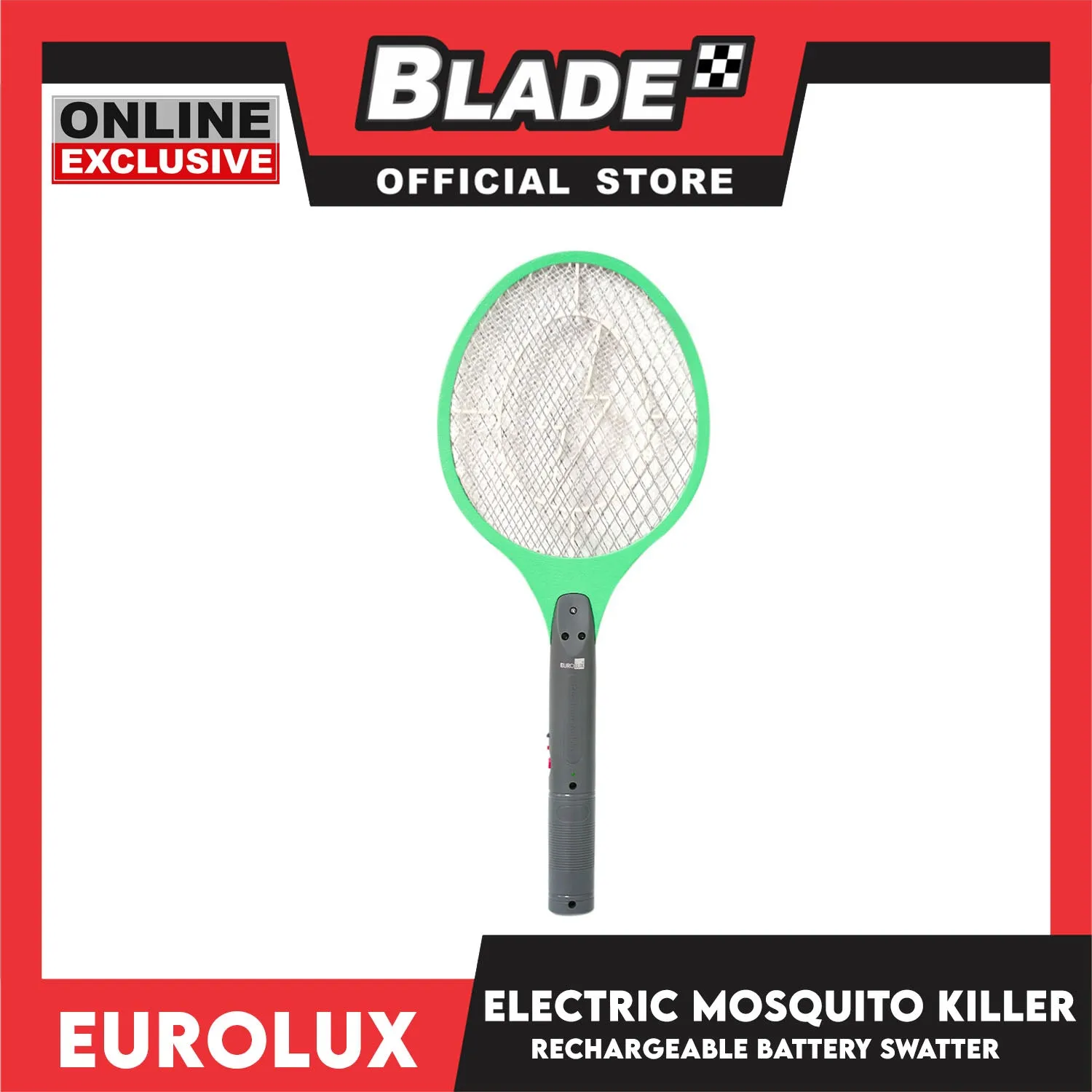 Eurolux Electric Mosquito Killer Rechargeable Racket Fly Swatter for Outdoor and Indoor