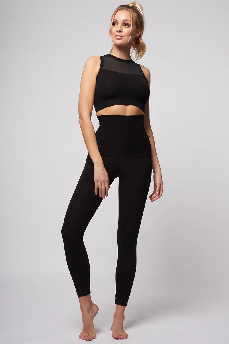 Extra Strong Compression Tummy Control High Waisted Leggings with Egyptian Cotton Black