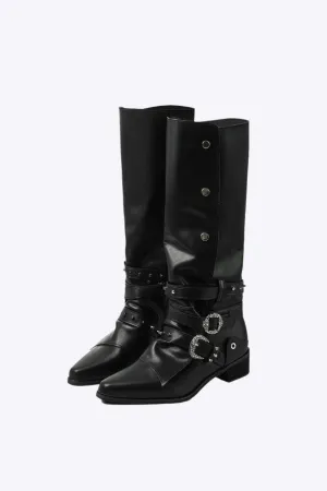Faith - Retro Studded Chic Woman's Knee High Boots