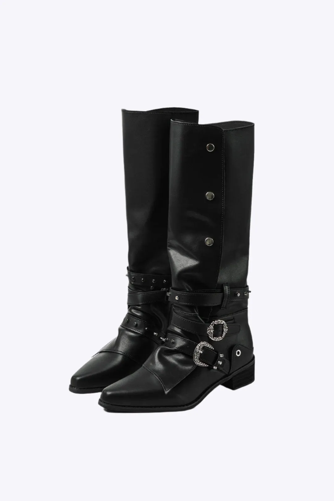 Faith - Retro Studded Chic Woman's Knee High Boots