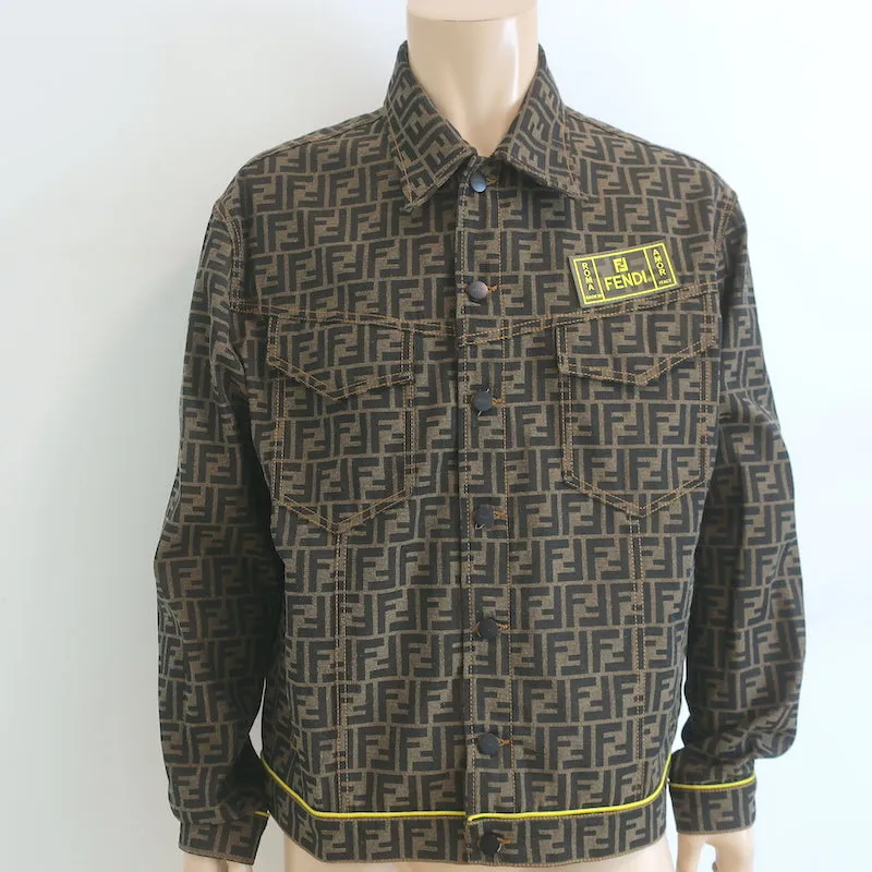 Fendi Roma Amor Zucca Canvas Jacket Brown Size 54