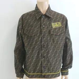 Fendi Roma Amor Zucca Canvas Jacket Brown Size 54