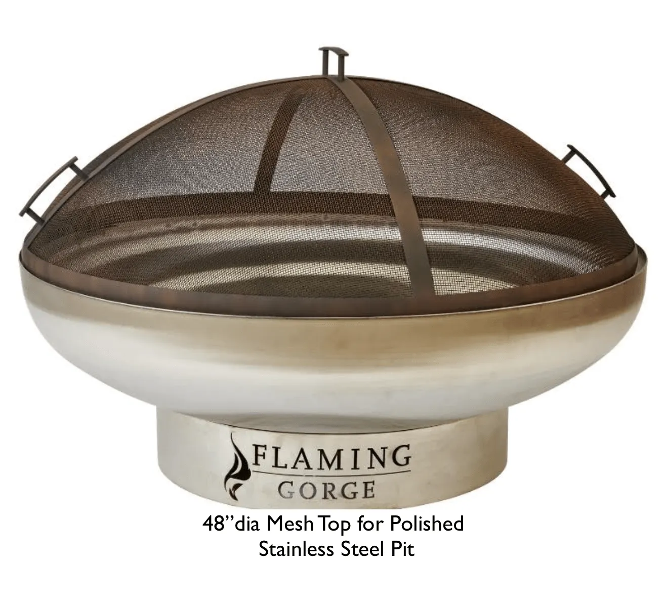 Flaming Gorge -  Gobi Polished Stainless Steel Fire Pit -Mesh Cover Accessory NEW!