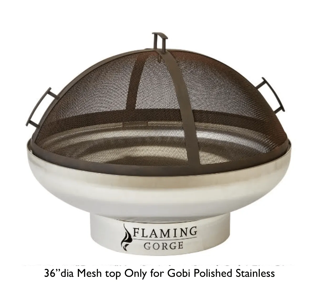 Flaming Gorge -  Gobi Polished Stainless Steel Fire Pit -Mesh Cover Accessory NEW!