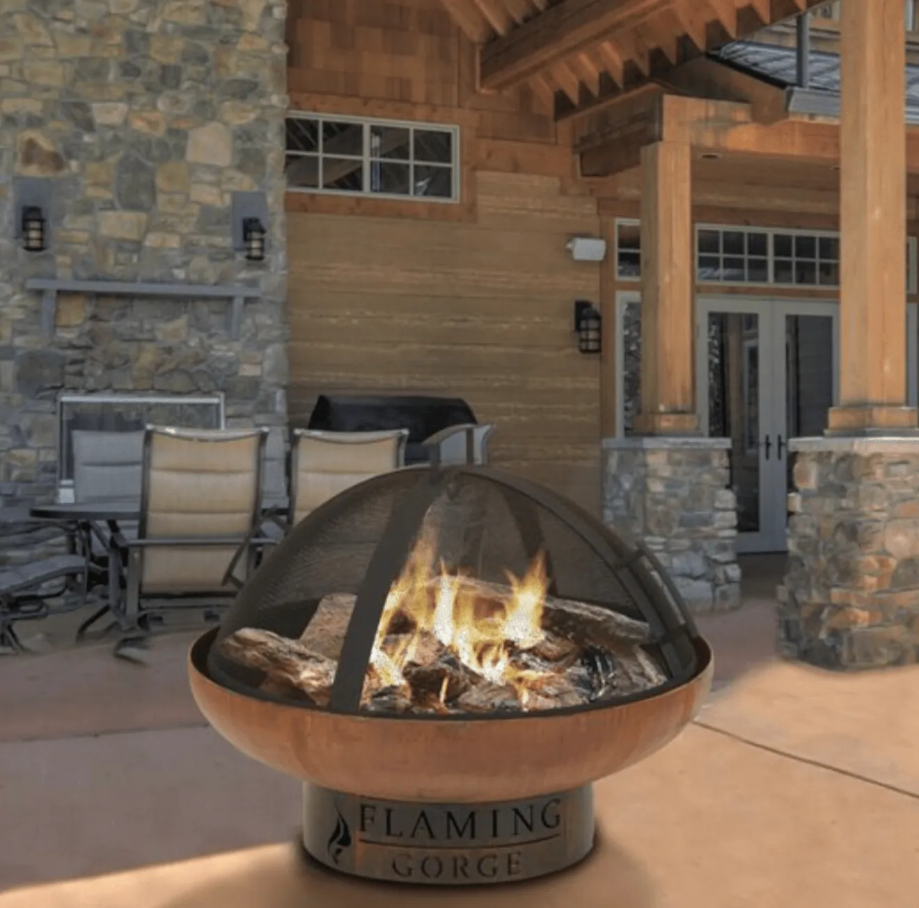 Flaming Gorge -  Gobi Steel Fire Pit Mesh Cover Accessory