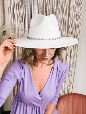 Flat Brim Suede Hat