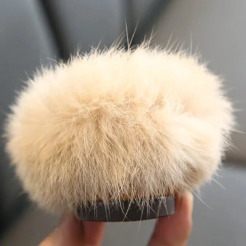 Flat Shoes Girls 2019 Fashion Winter Warm Toddler Shoes Kids Children's Rabbit plush Fur Princess Square Head Leather Shoe Girl