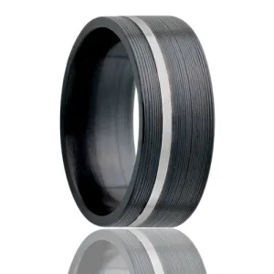 Flat Zirconium Band Platinum Inlay