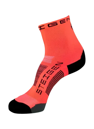 Fluro Red Running Socks ½ Length
