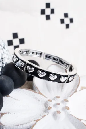 Game On Heart Studded Silvertone Bracelet