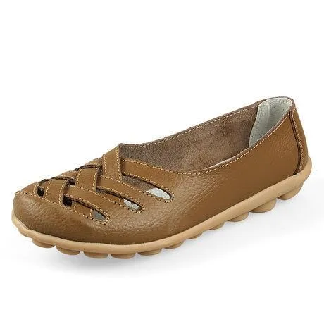 Genuine Leather Summer Women Flats Shoes