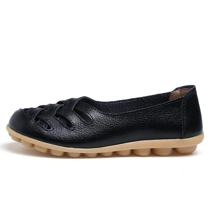 Genuine Leather Summer Women Flats Shoes