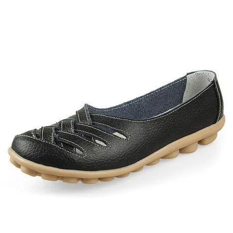 Genuine Leather Summer Women Flats Shoes