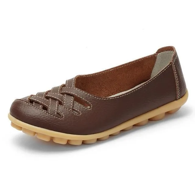 Genuine Leather Summer Women Flats Shoes