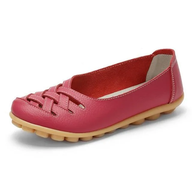 Genuine Leather Summer Women Flats Shoes