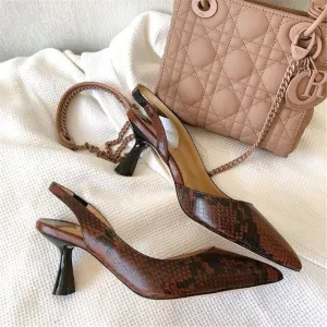 Genuine Leather Women's Heels Classic Luxury Brand Designer Mature Ladies Sandals Wedding/Party/Office Fashion Solid Shoes