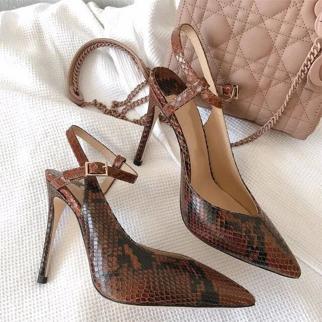 Genuine Leather Women's Heels Classic Luxury Brand Designer Mature Ladies Sandals Wedding/Party/Office Fashion Solid Shoes
