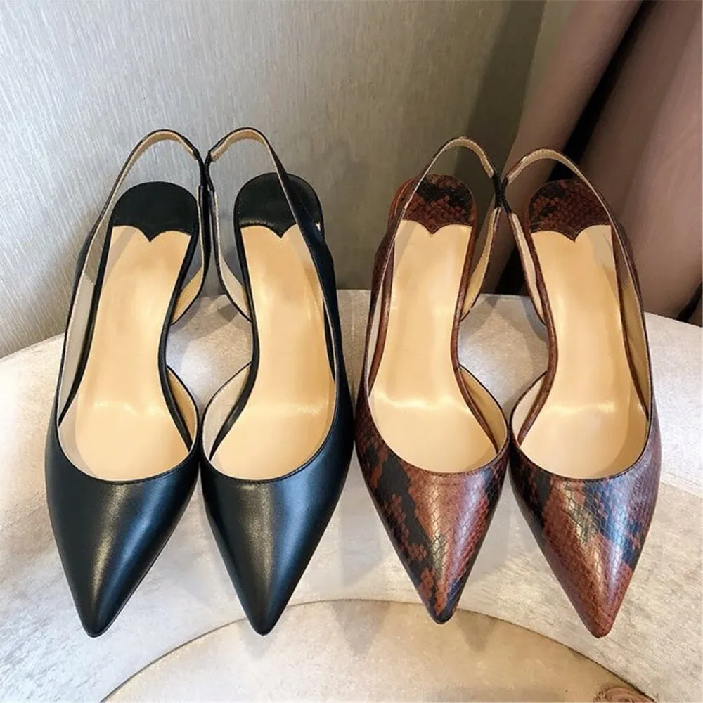 Genuine Leather Women's Heels Classic Luxury Brand Designer Mature Ladies Sandals Wedding/Party/Office Fashion Solid Shoes