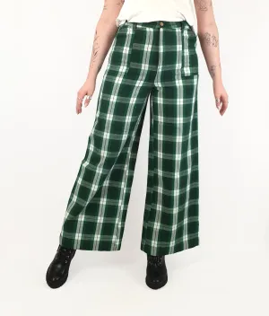 Ghanda green plaid wide leg pants size 12 (as new with tags)