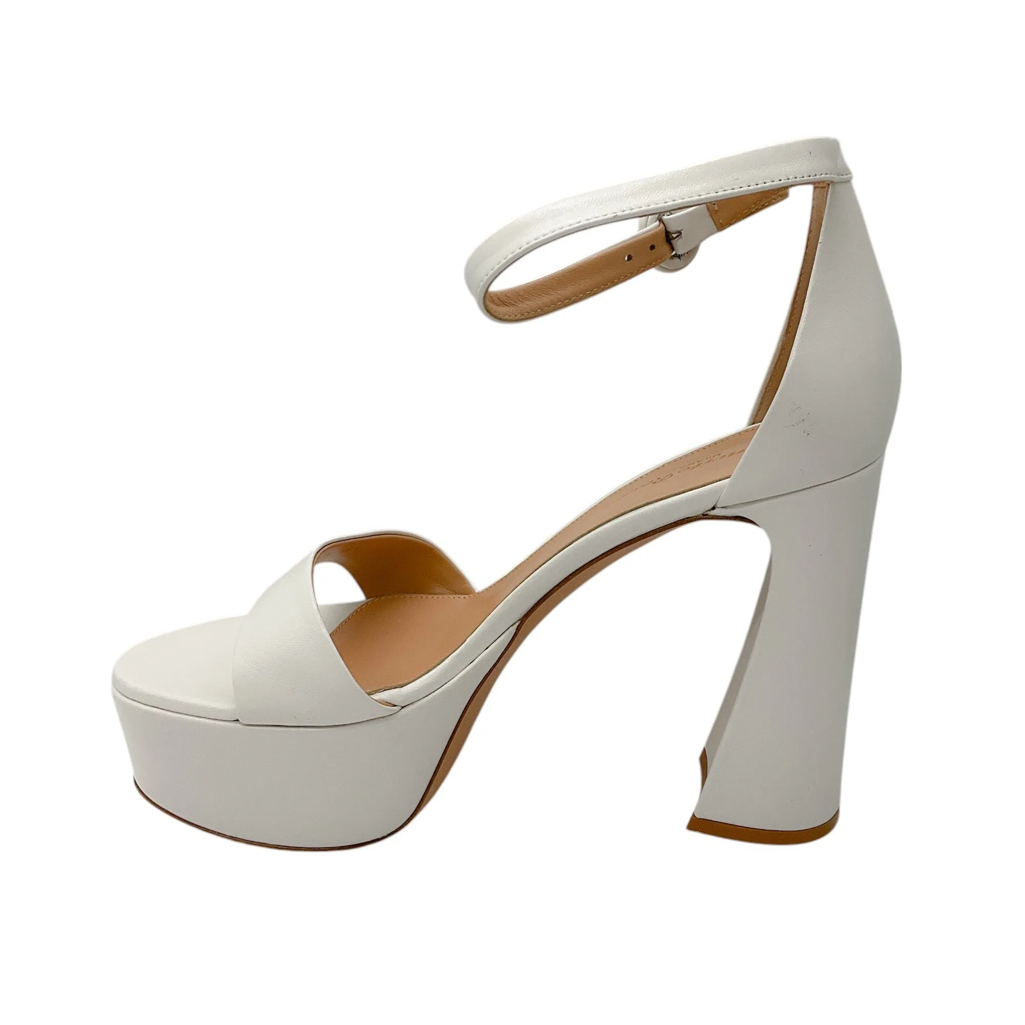 Gianvito Rossi White Holly 120mm Nappa Leather Platform Sandals