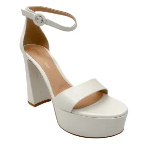 Gianvito Rossi White Holly 120mm Nappa Leather Platform Sandals