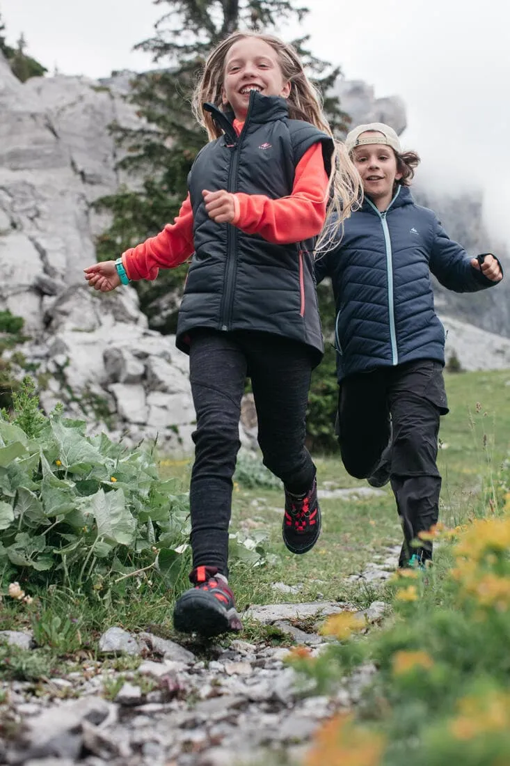 GILET DOUDOUNE DE RANDONNÉE - HYBRIDE GRIS FONCE - ENFANT 7-15 ANS