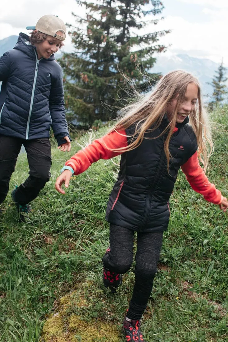 GILET DOUDOUNE DE RANDONNÉE - HYBRIDE GRIS FONCE - ENFANT 7-15 ANS