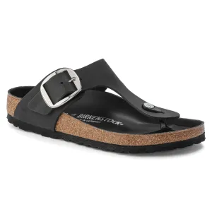 Gizeh Big Buckle - Black Oiled Leather||Gizeh grosses boucles - Cuir huilé noir