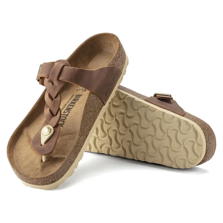 Gizeh Braided - Cognac Oiled Leather||Gizeh tressée -  Cuir huilé cognac