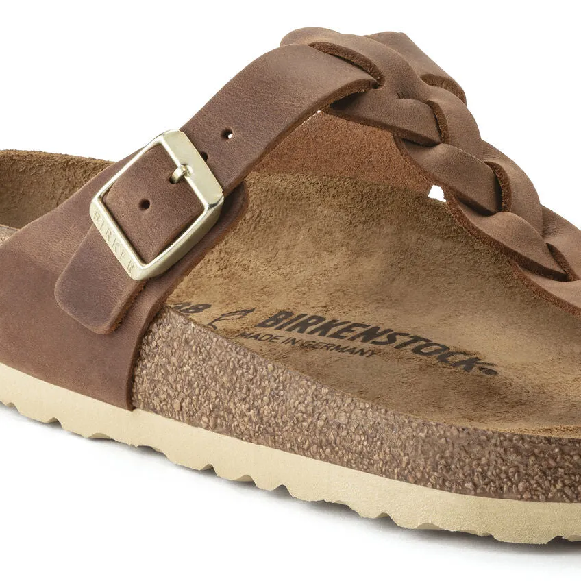 Gizeh Braided - Cognac Oiled Leather||Gizeh tressée -  Cuir huilé cognac