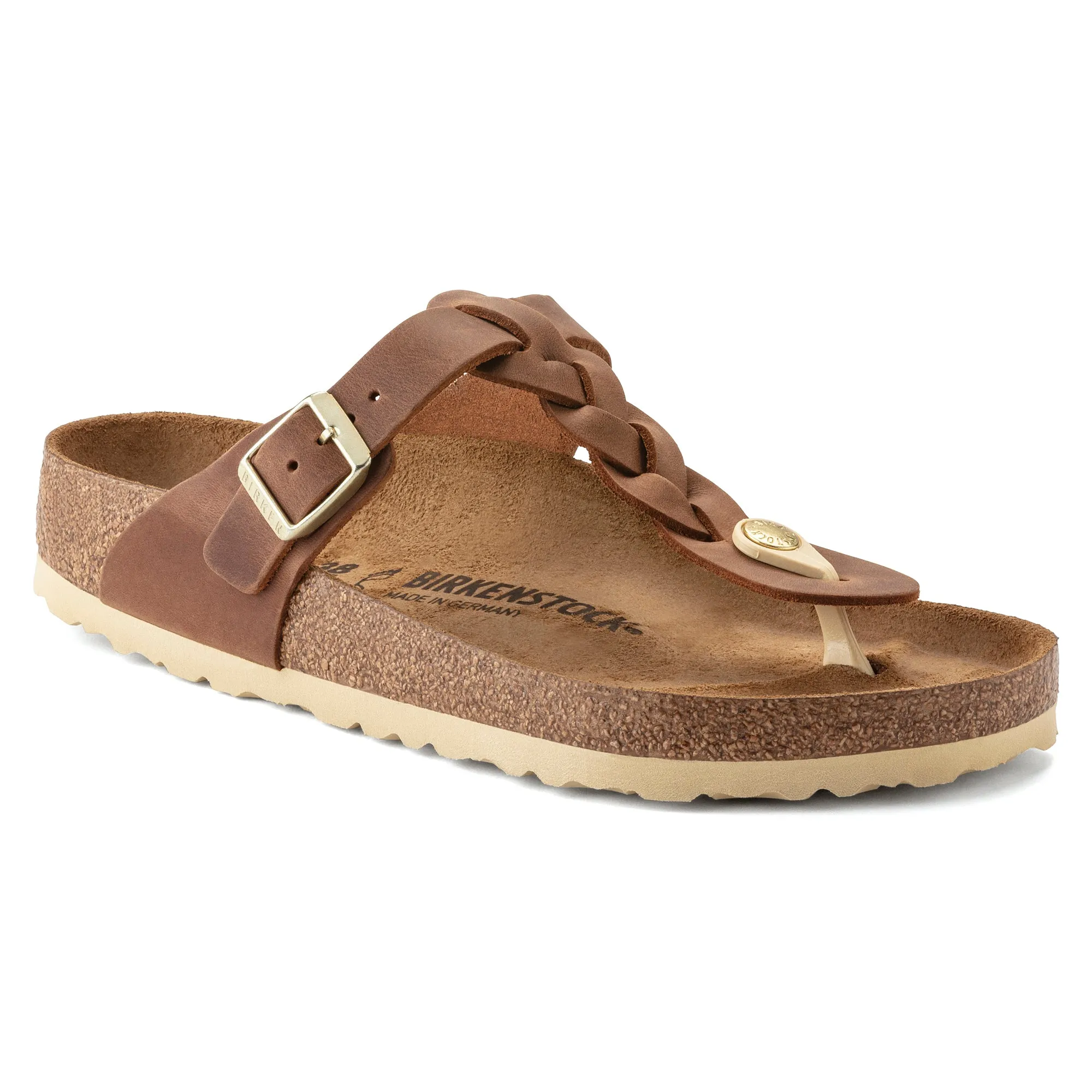 Gizeh Braided - Cognac Oiled Leather||Gizeh tressée -  Cuir huilé cognac