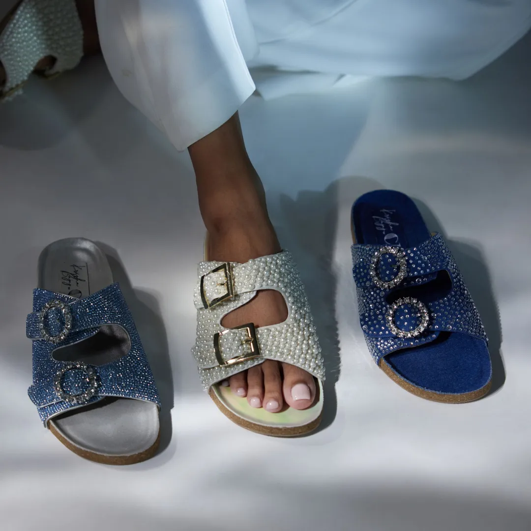 Glimmer Buckled Slides
