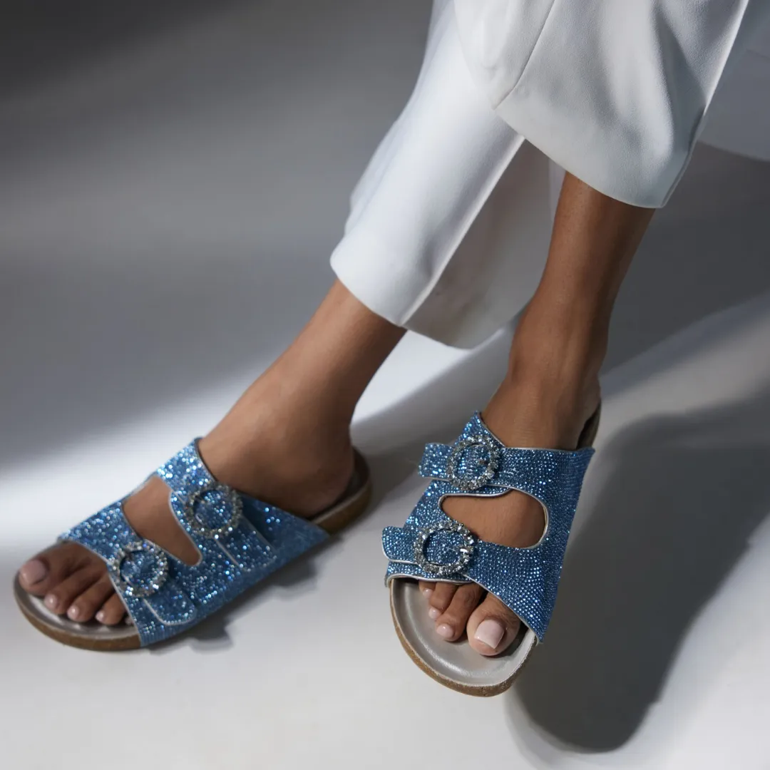 Glimmer Buckled Slides