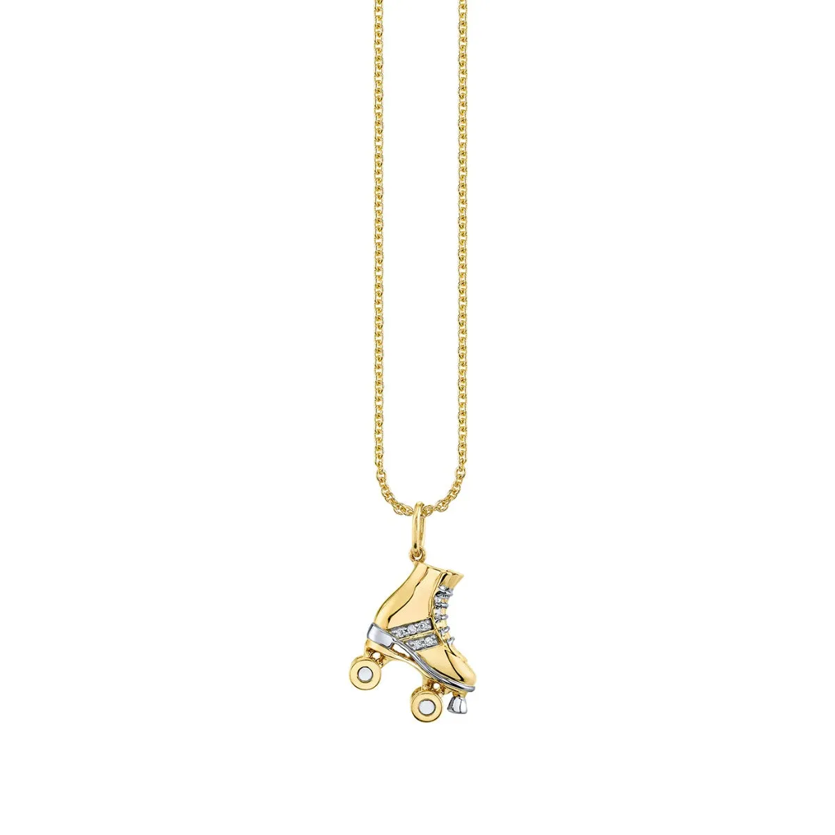Gold & Diamond Retro Roller Skate Charm