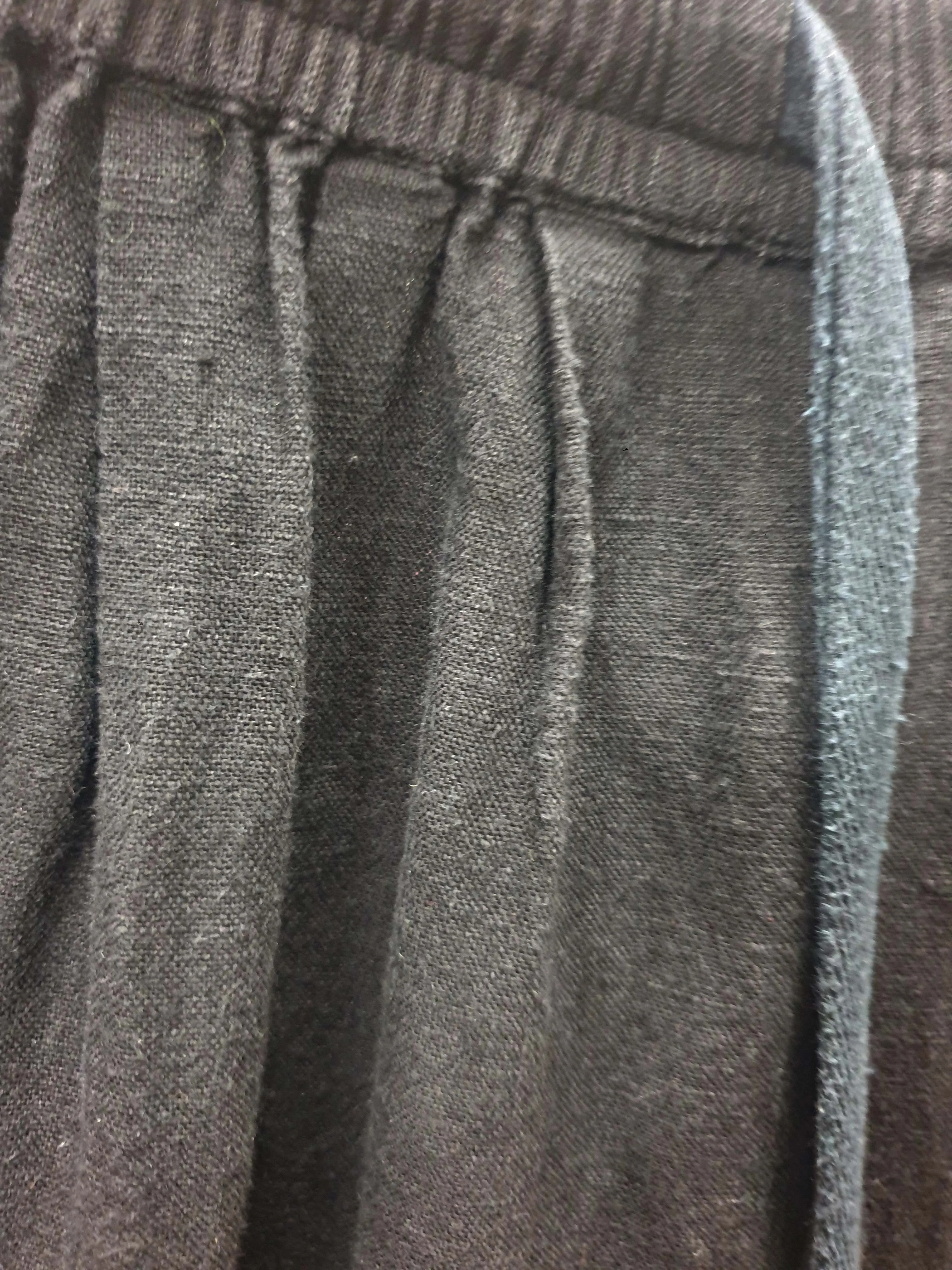 Gorman black cotton-linen wide leg pants size 8