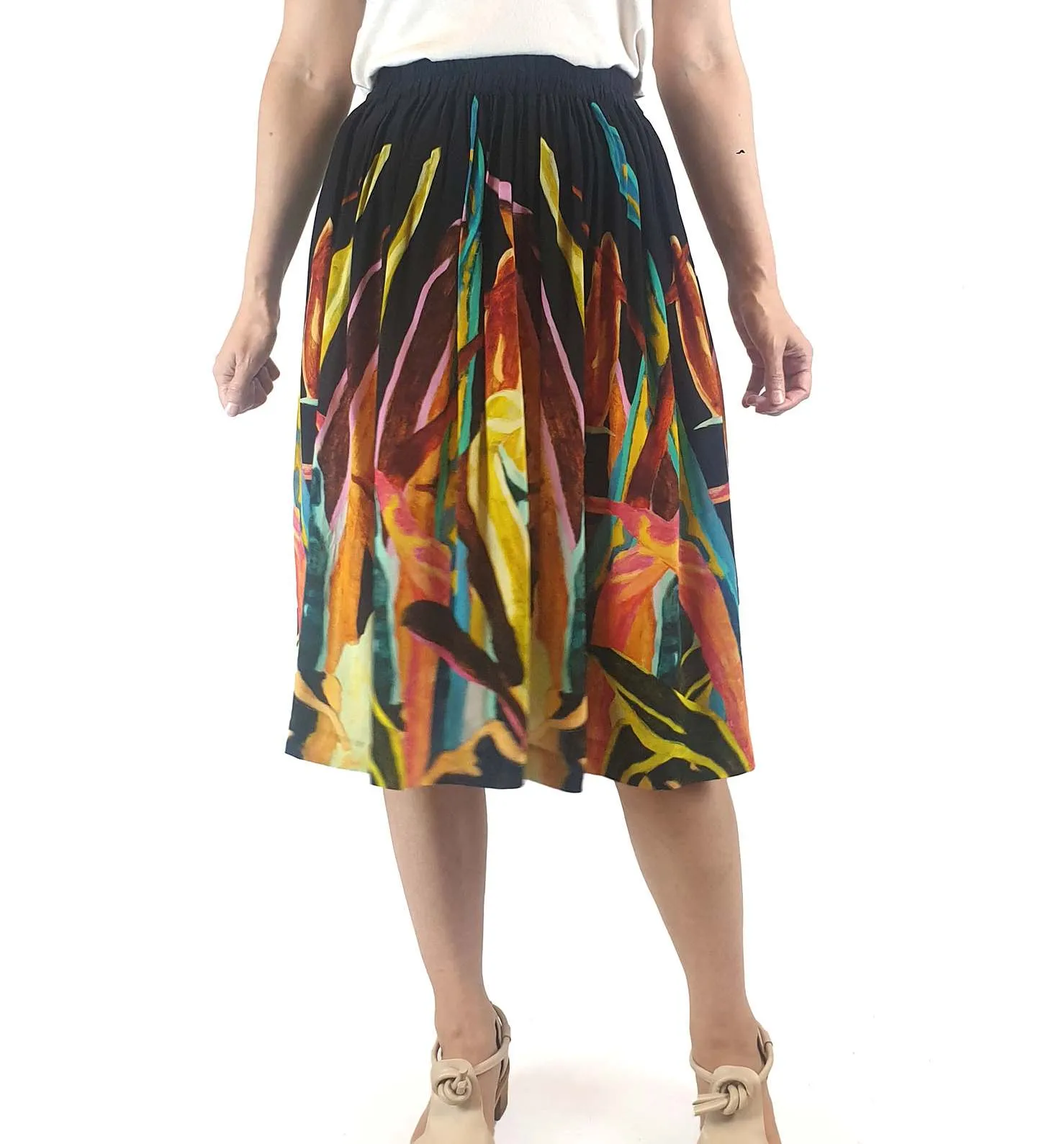Gorman silk mix vibrant print skirt size 8