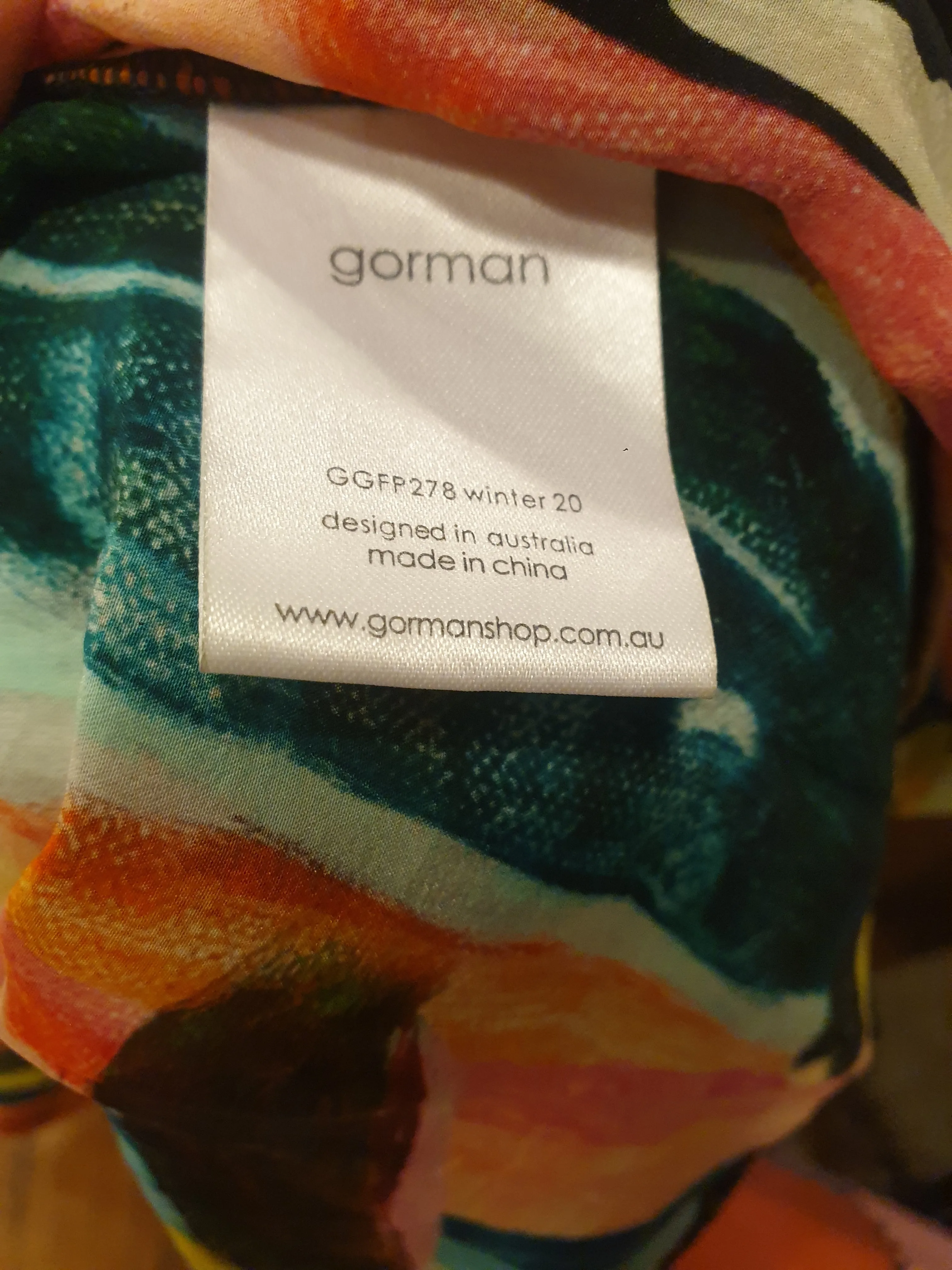 Gorman silk mix vibrant print skirt size 8