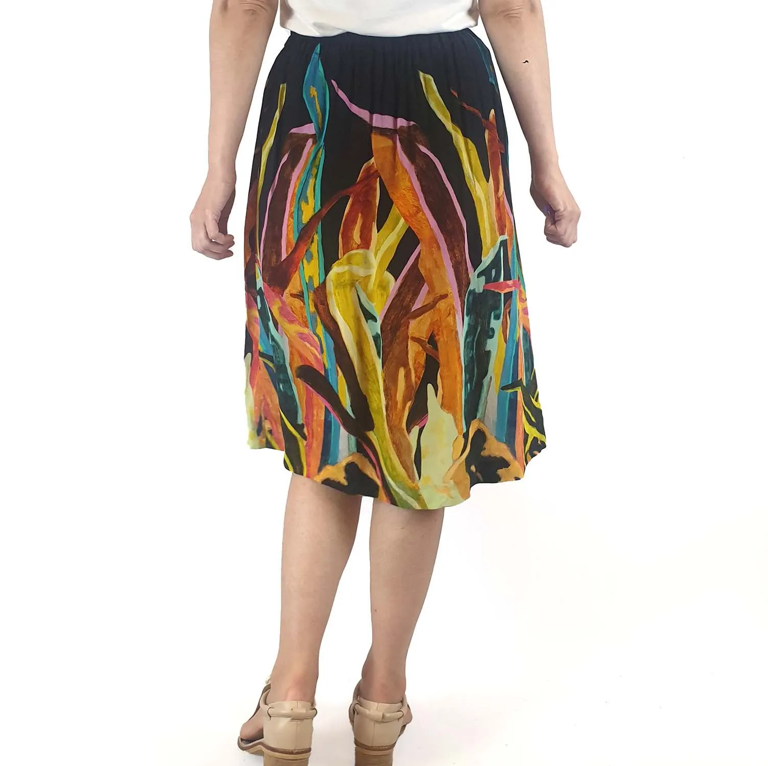 Gorman silk mix vibrant print skirt size 8