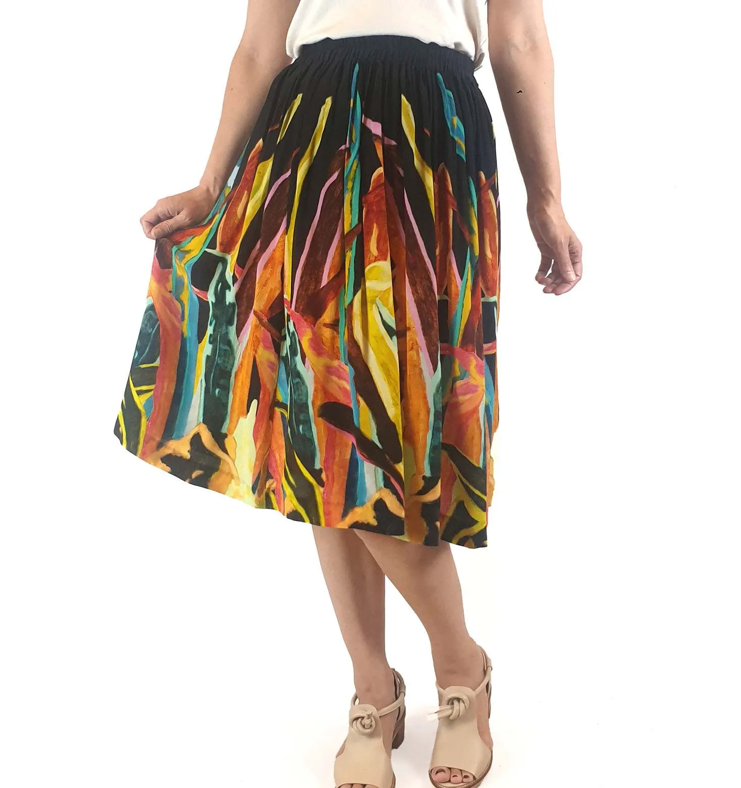 Gorman silk mix vibrant print skirt size 8