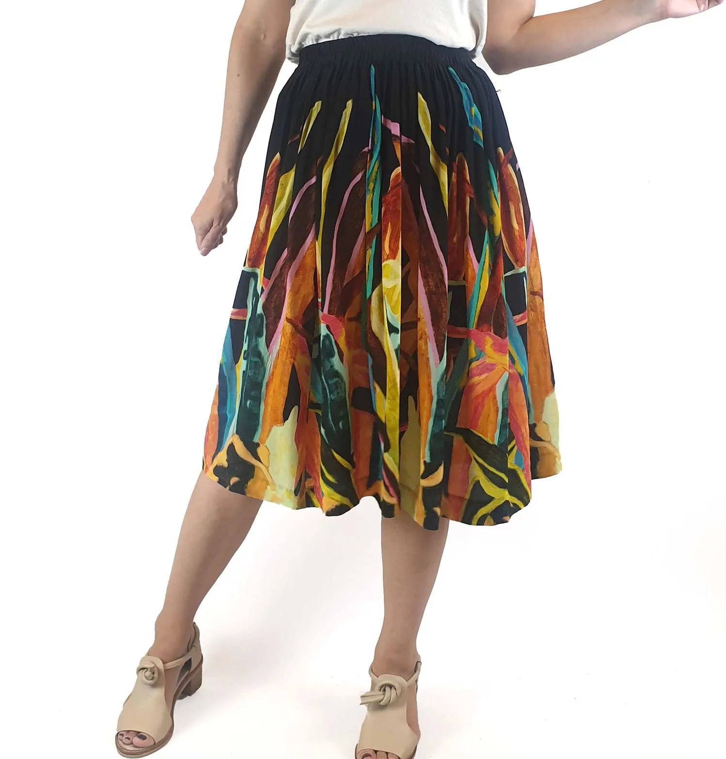 Gorman silk mix vibrant print skirt size 8