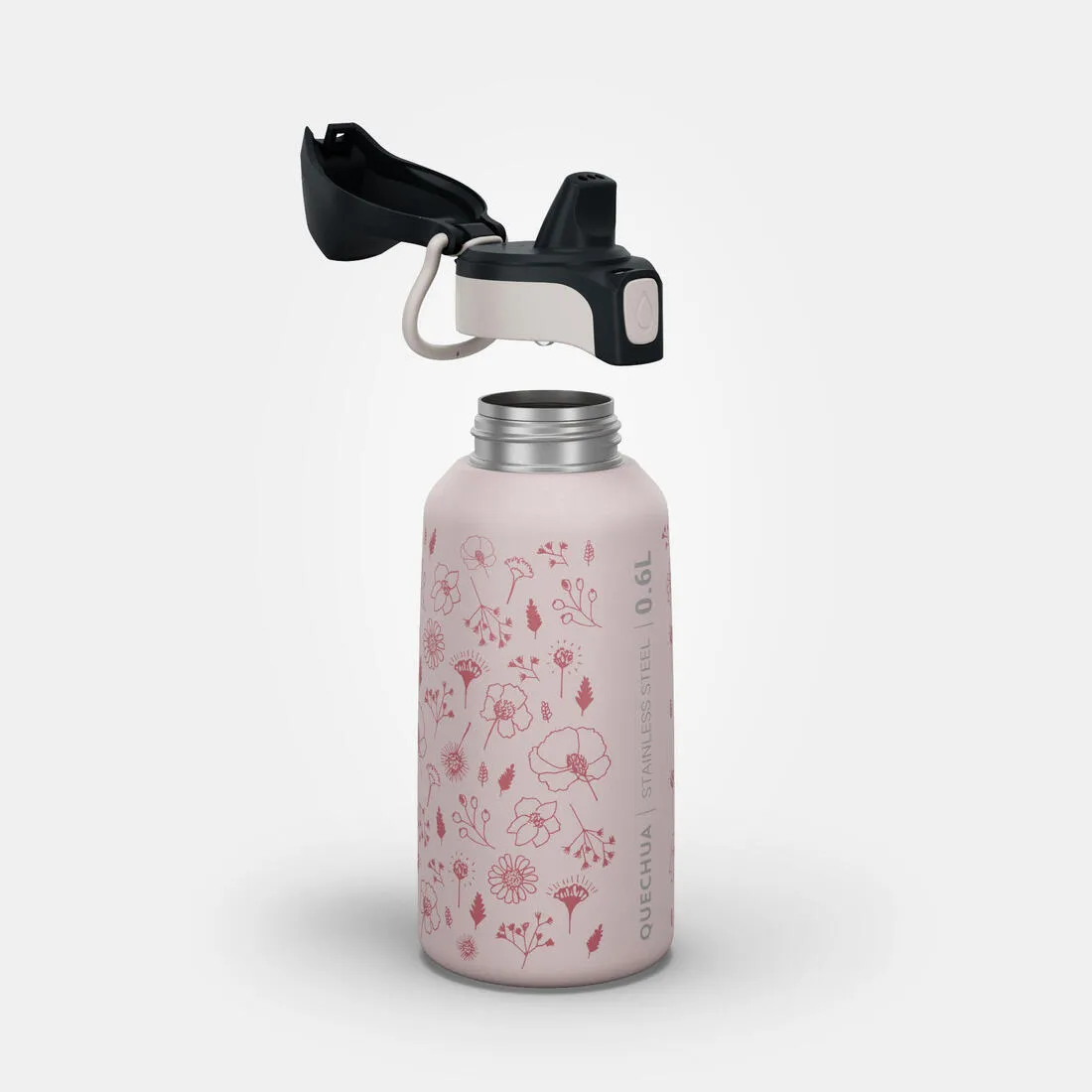 Gourde 500 enfant 0,6l en inox avec bouchon instantané pour la randonnée