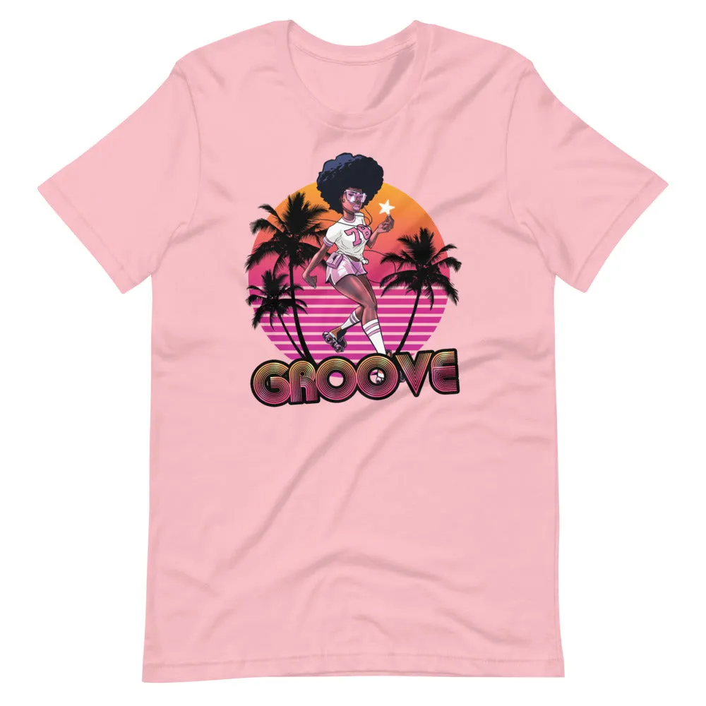 Groove Retro 70's 80's Roller Skate Short-Sleeve Unisex T-Shirt