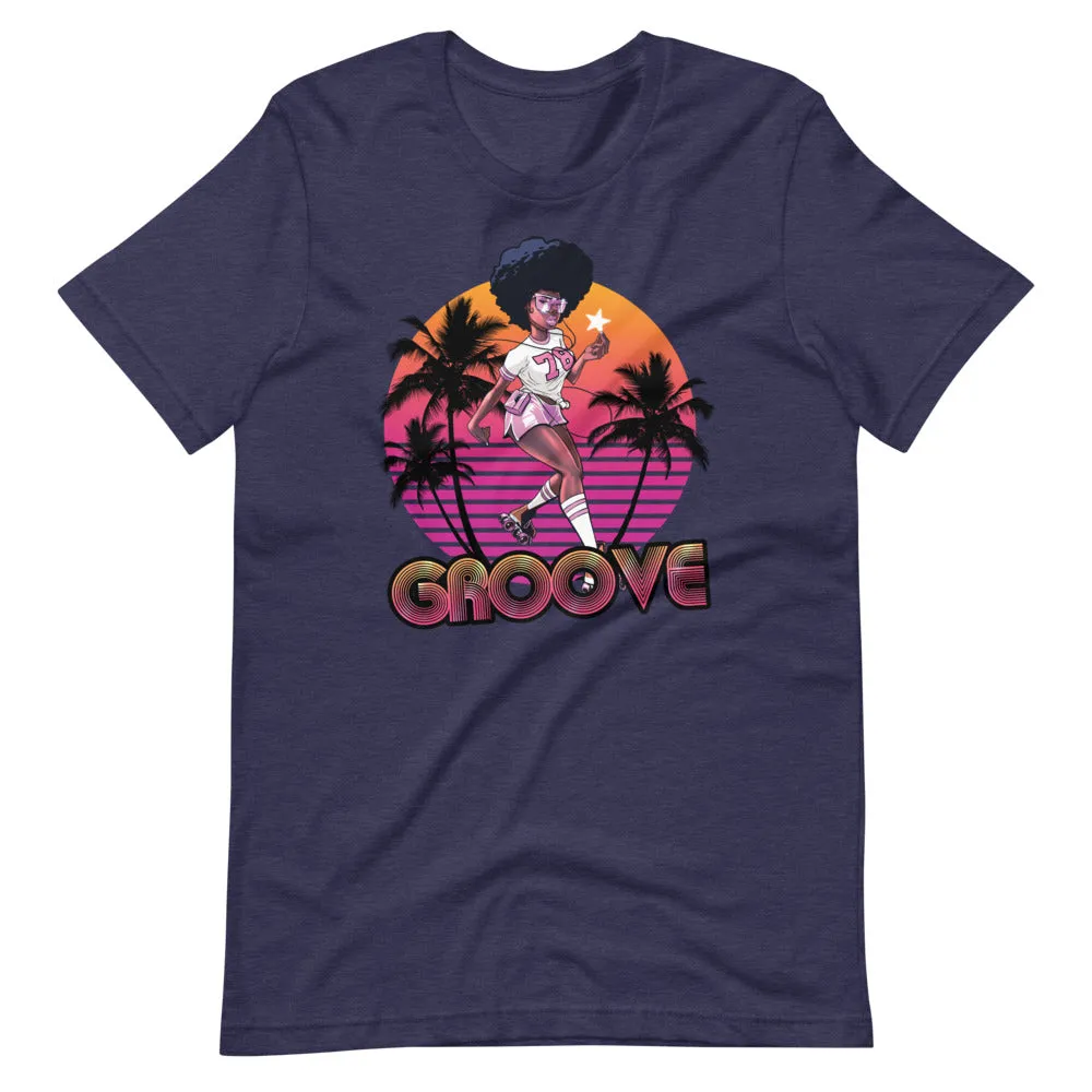 Groove Retro 70's 80's Roller Skate Short-Sleeve Unisex T-Shirt