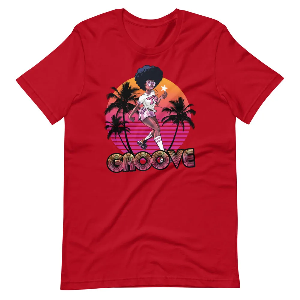 Groove Retro 70's 80's Roller Skate Short-Sleeve Unisex T-Shirt