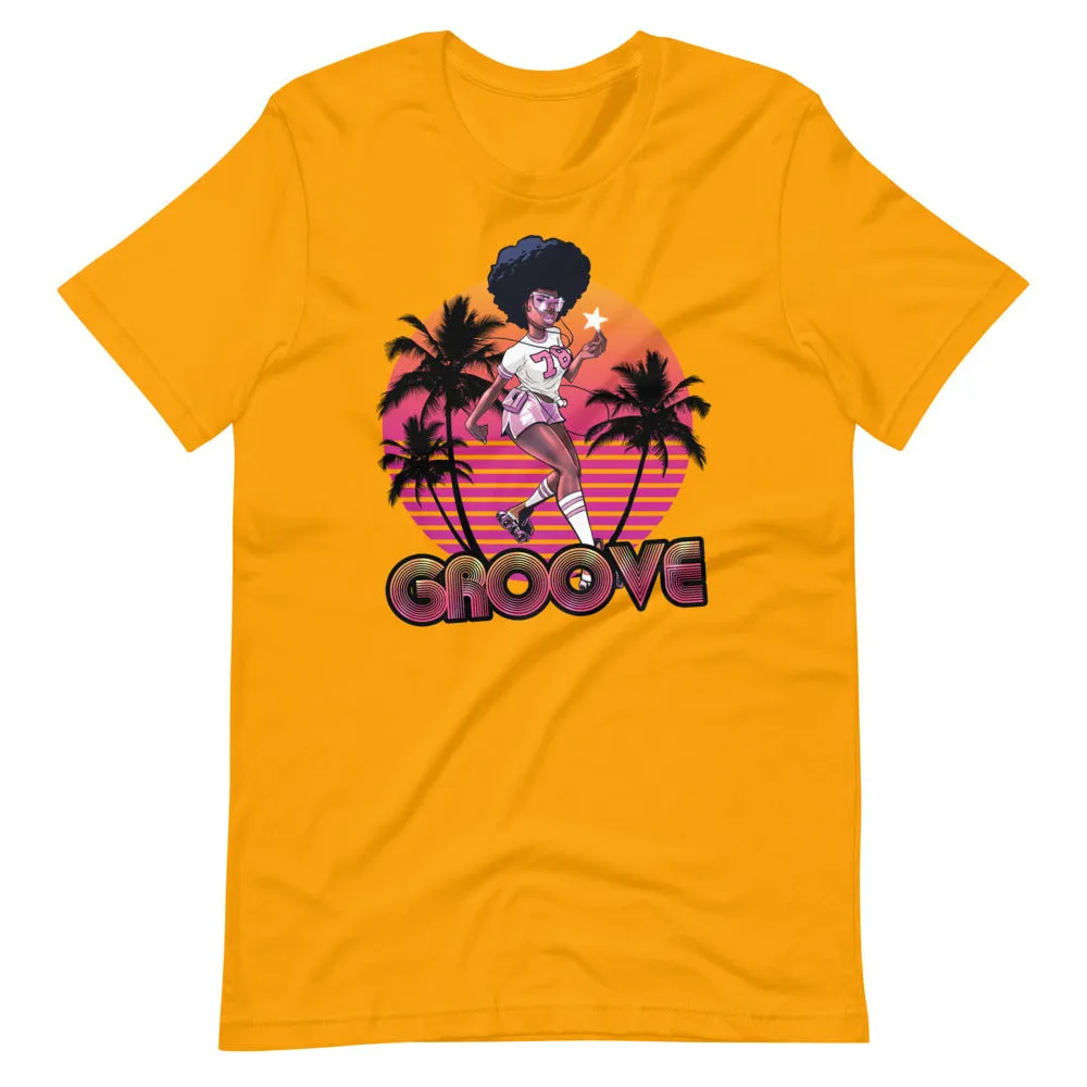 Groove Retro 70's 80's Roller Skate Short-Sleeve Unisex T-Shirt