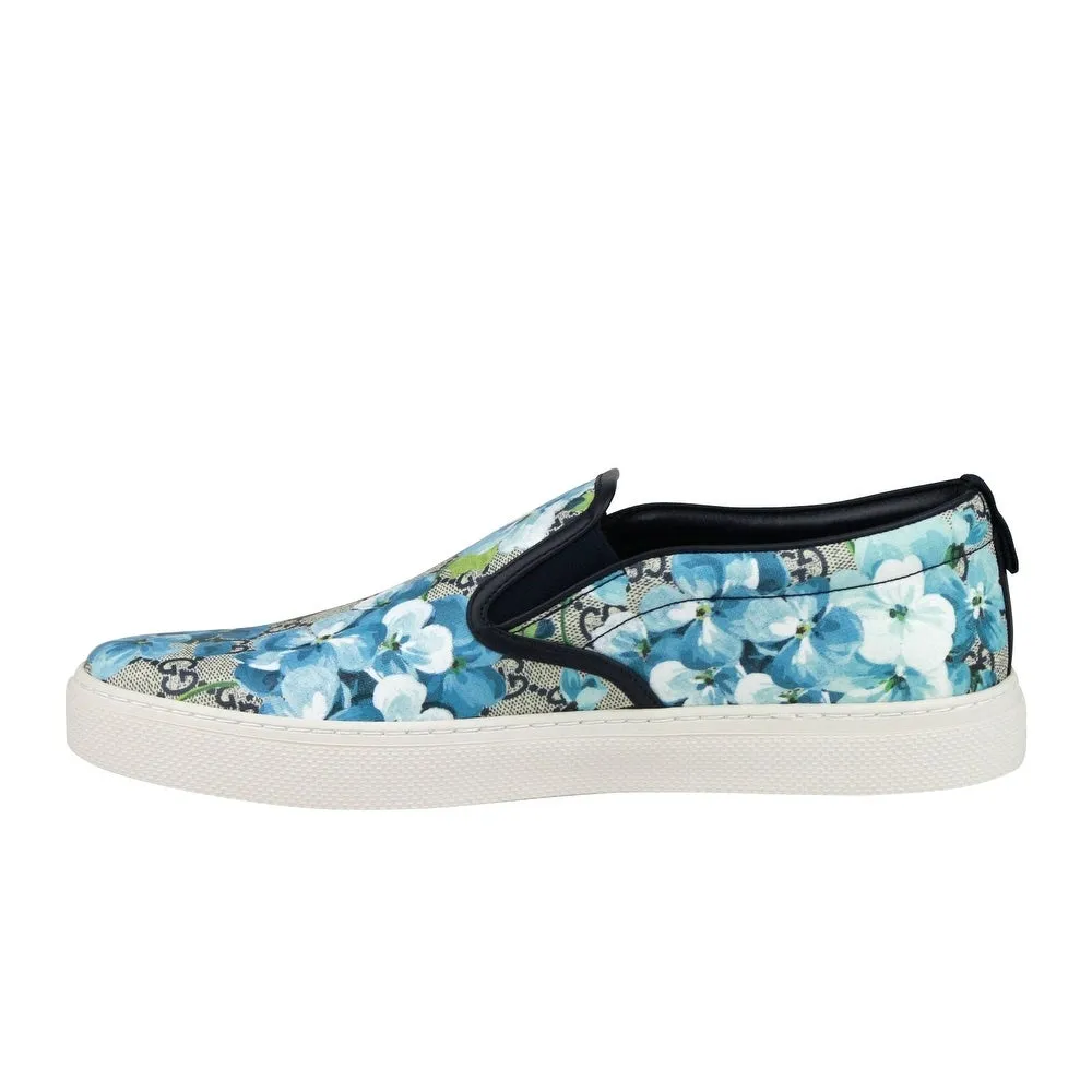 Gucci Men's GG Blooms Print Slip on Sneaker in Blue