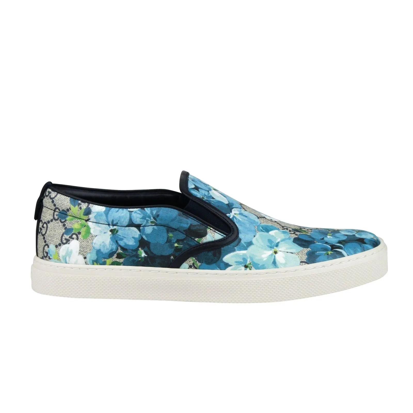 Gucci Men's GG Blooms Print Slip on Sneaker in Blue