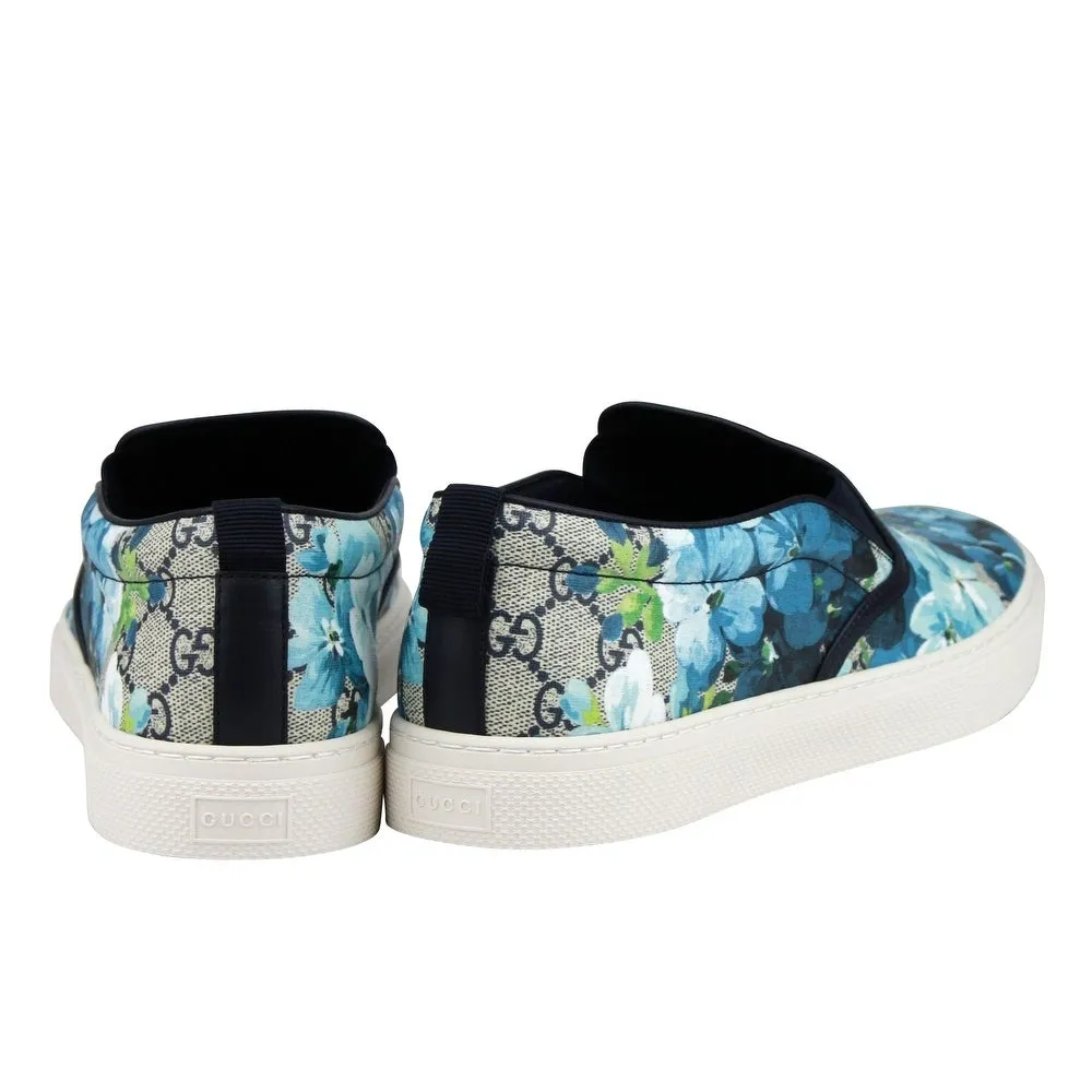 Gucci Men's GG Blooms Print Slip on Sneaker in Blue